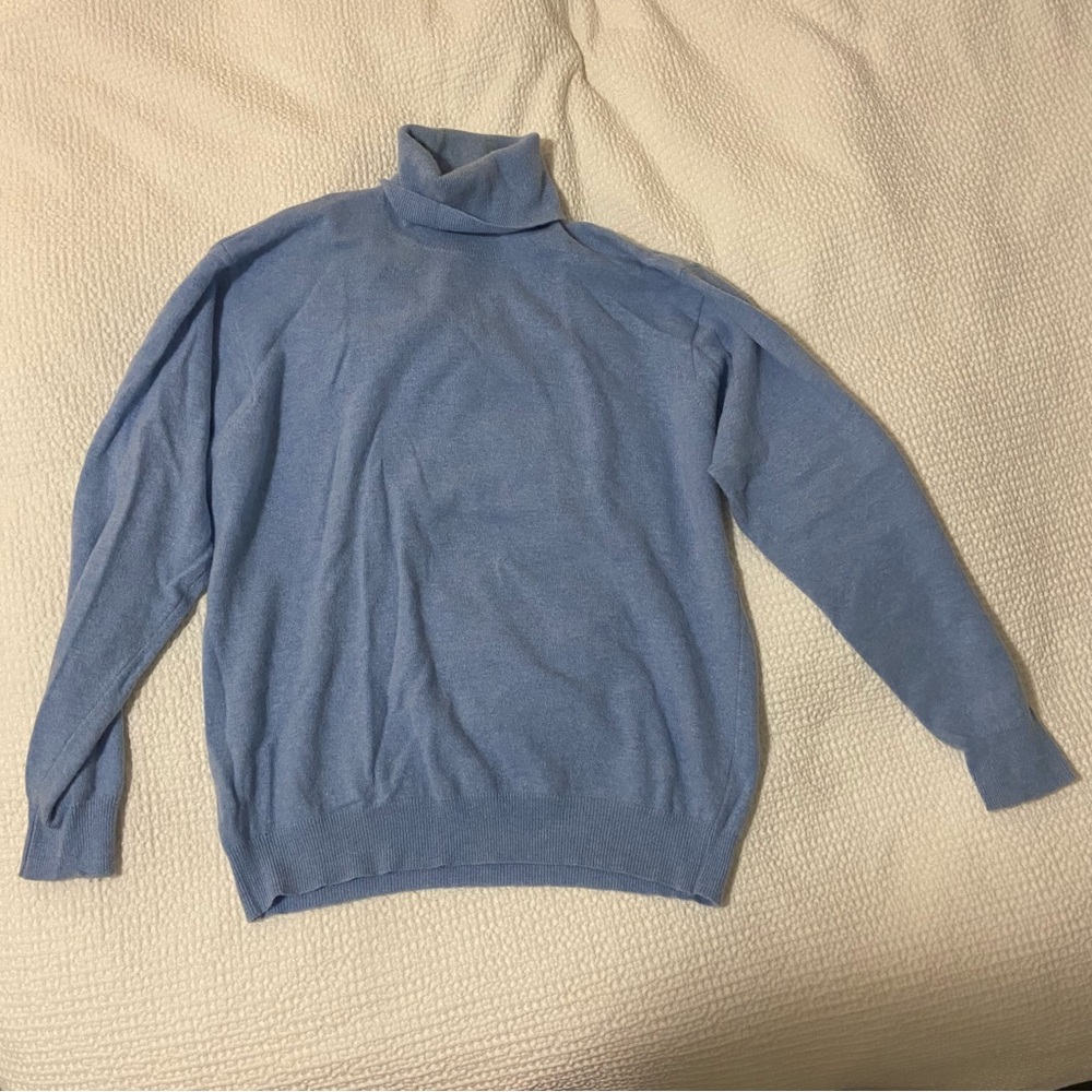 Women’s angora blend baby blue Turtleneck Sweater